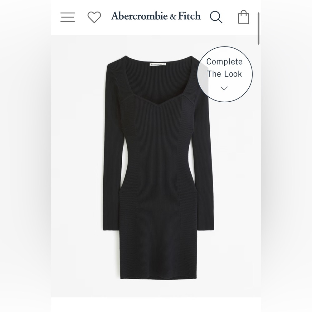 Abercrombie & Fitch Black Sweetheart Neckline Sweater Dress